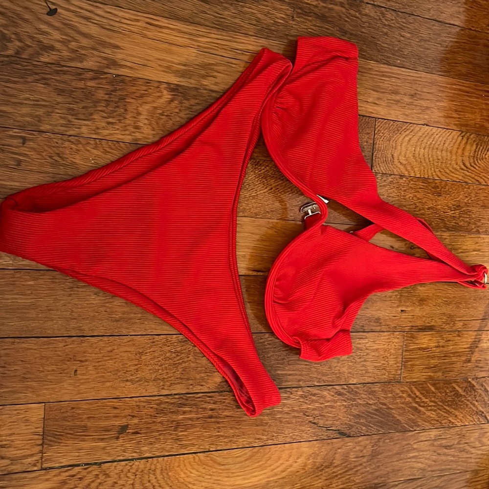 Red one shoulder Bikini size m